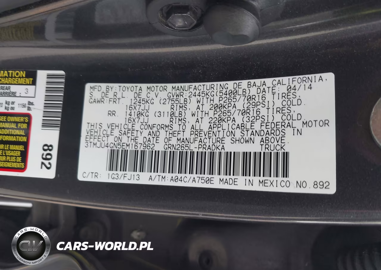 2014 Toyota Tacoma Prerunner V6 VIN:3TMJU4GN5EM167962 - 9