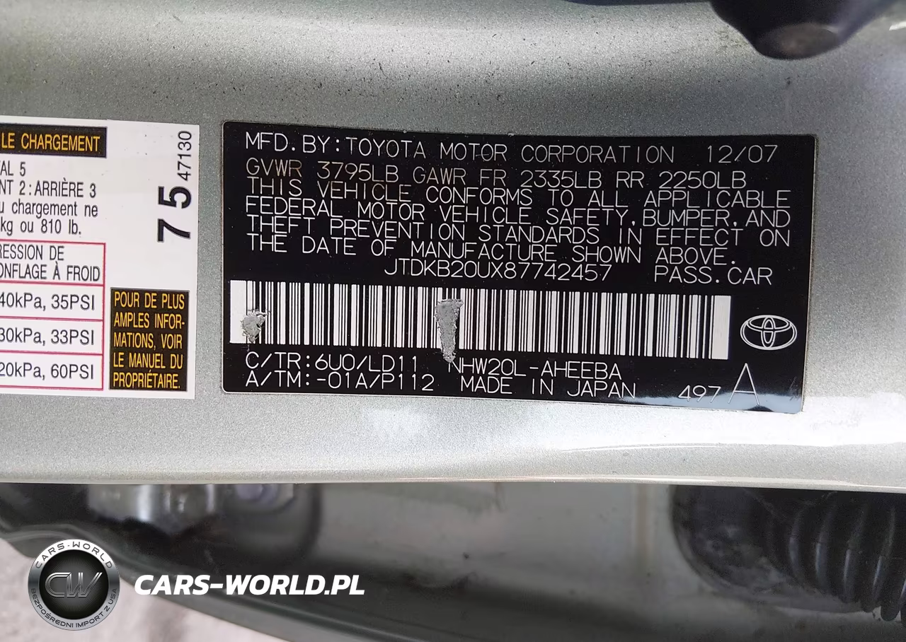 2008 Toyota Prius VIN:JTDKB20UX87742457 - 9
