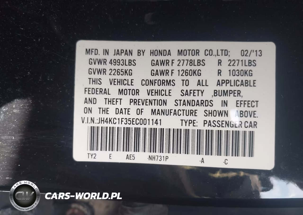 2014 Acura Rlx VIN:JH4KC1F35EC001141 - 9