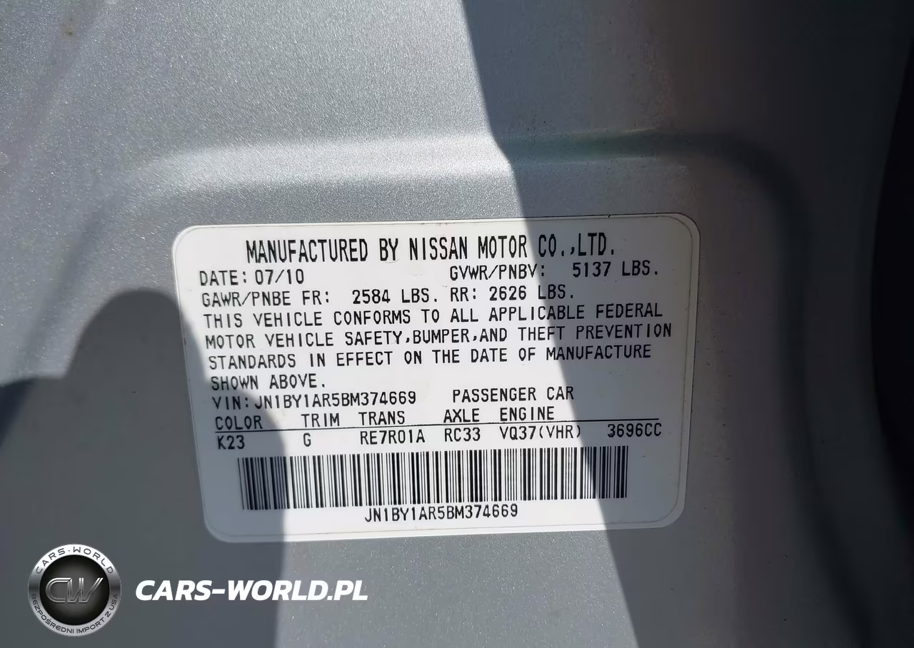 2011 Infiniti M37X VIN:JN1BY1AR5BM374669 - 9