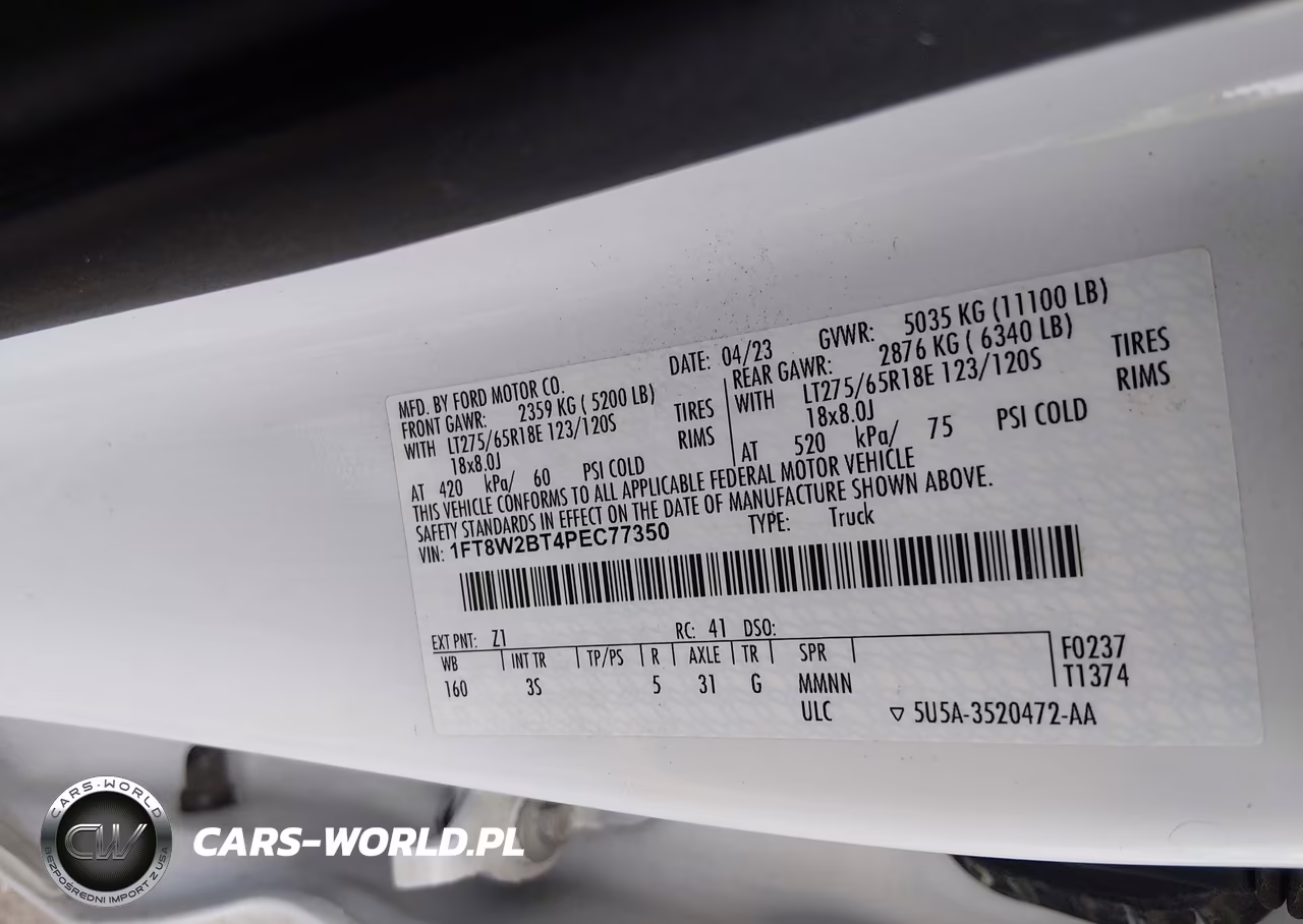 2023 Ford F-250 Xlt VIN:1FT8W2BT4PEC77350 - 8