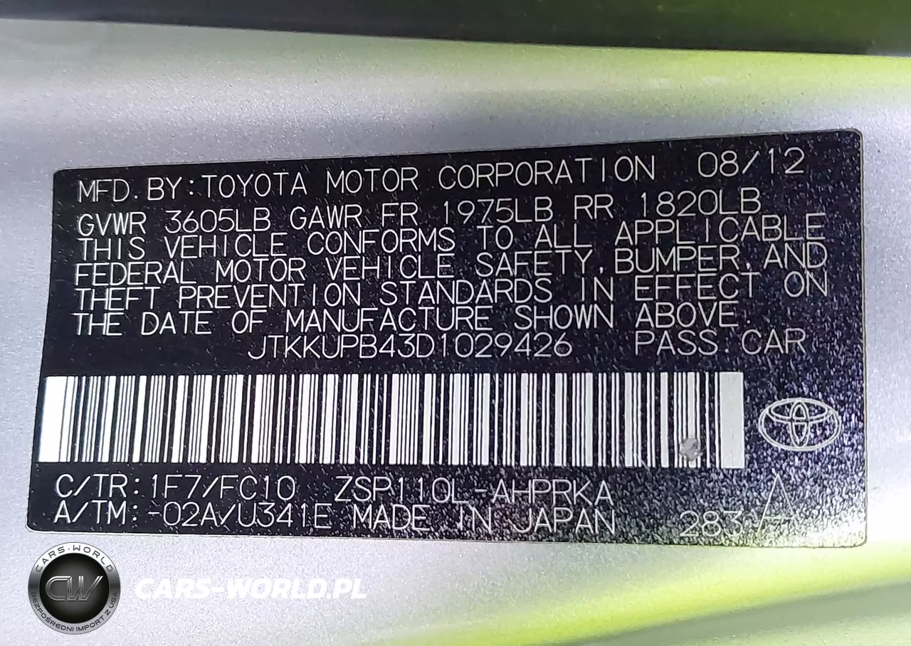 2013 Scion Xd VIN:JTKKUPB43D1029426 - 9