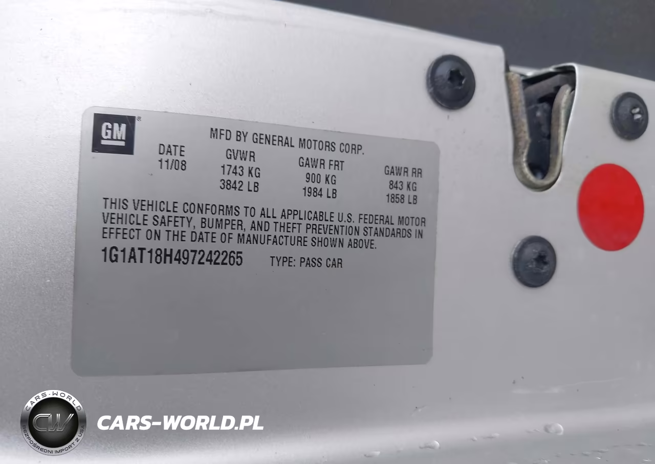 2009 Chevrolet Cobalt Lt VIN:1G1AT18H497242265 - 9
