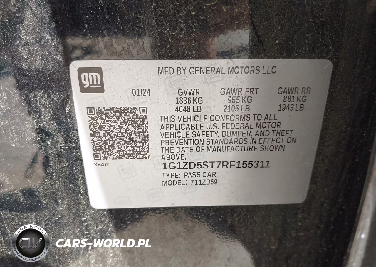 2024 Chevrolet Malibu Lt VIN:1G1ZD5ST7RF155311 - 9