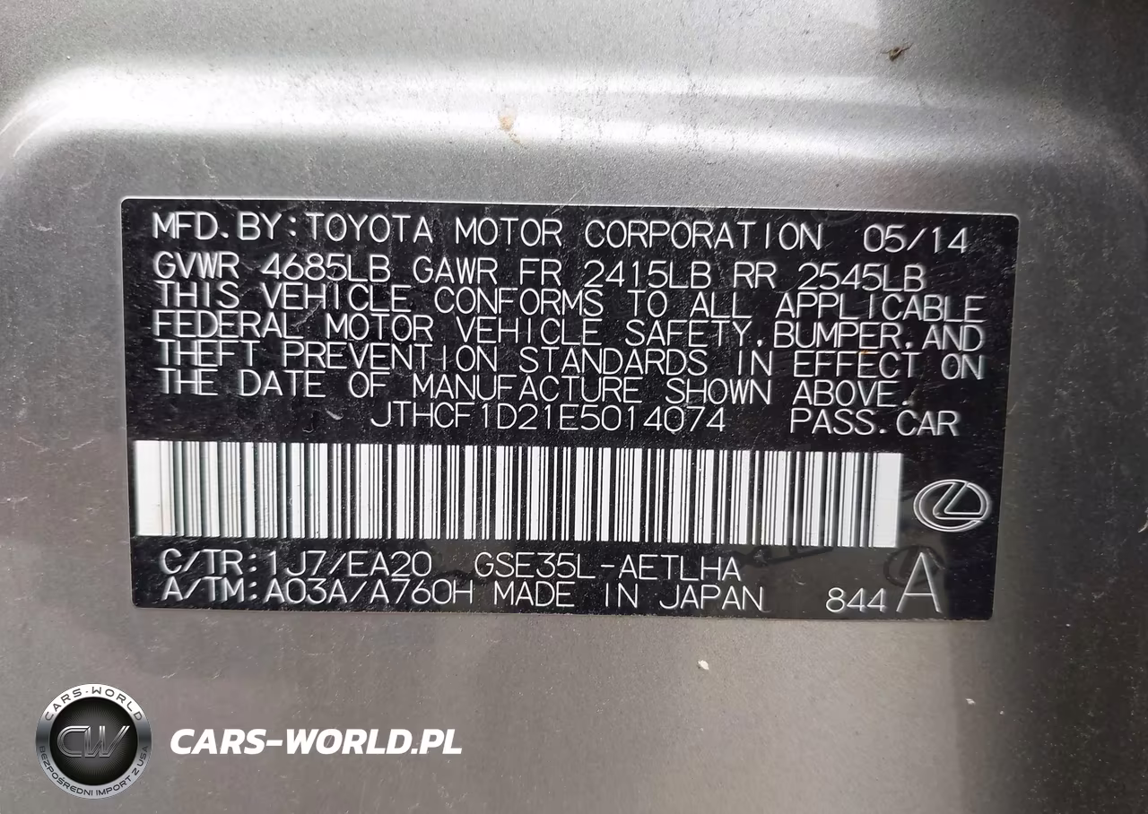 2014 Lexus Is 250 VIN:JTHCF1D21E5014074 - 9