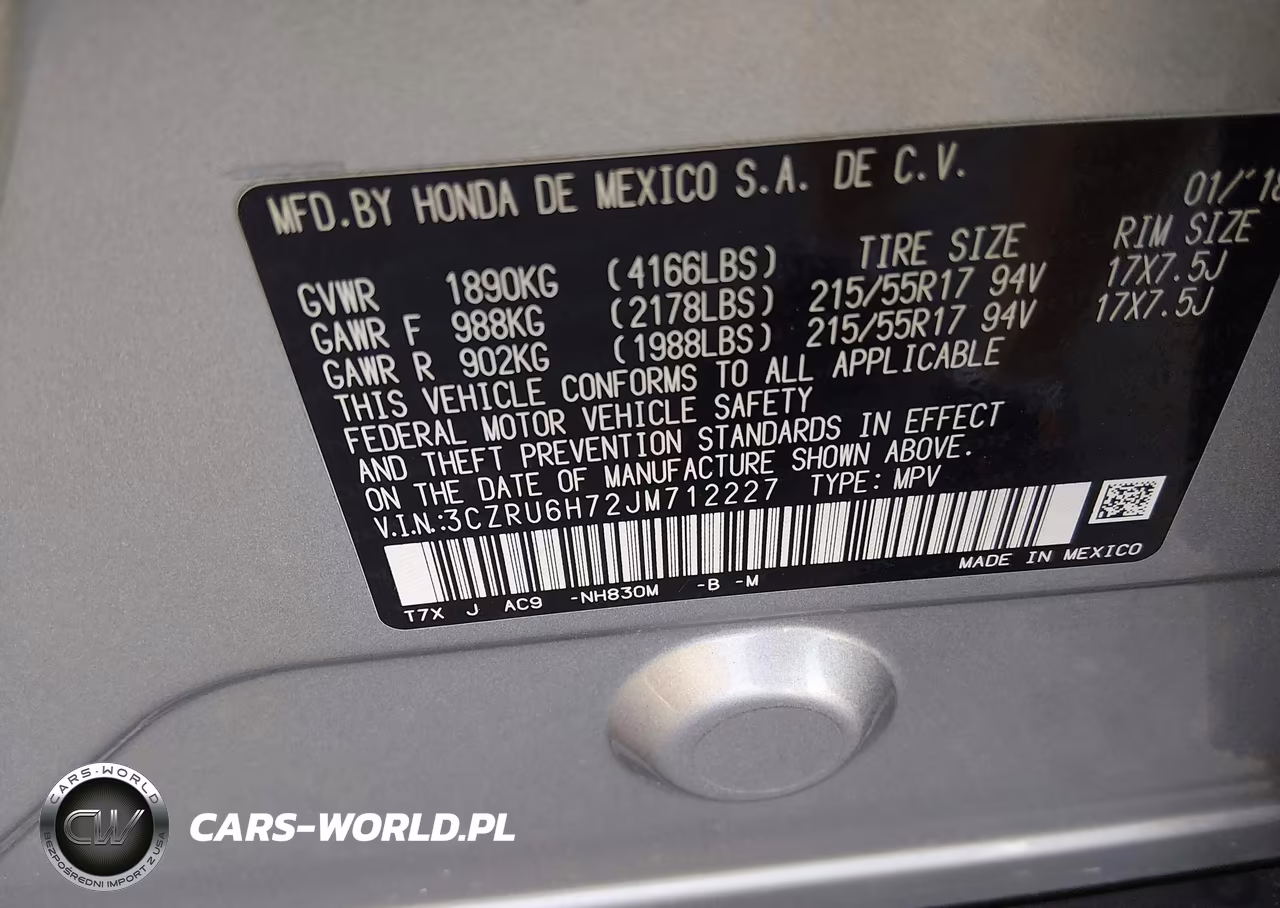 2018 Honda Hr-V Ex-L VIN:3CZRU6H72JM712227 - 9