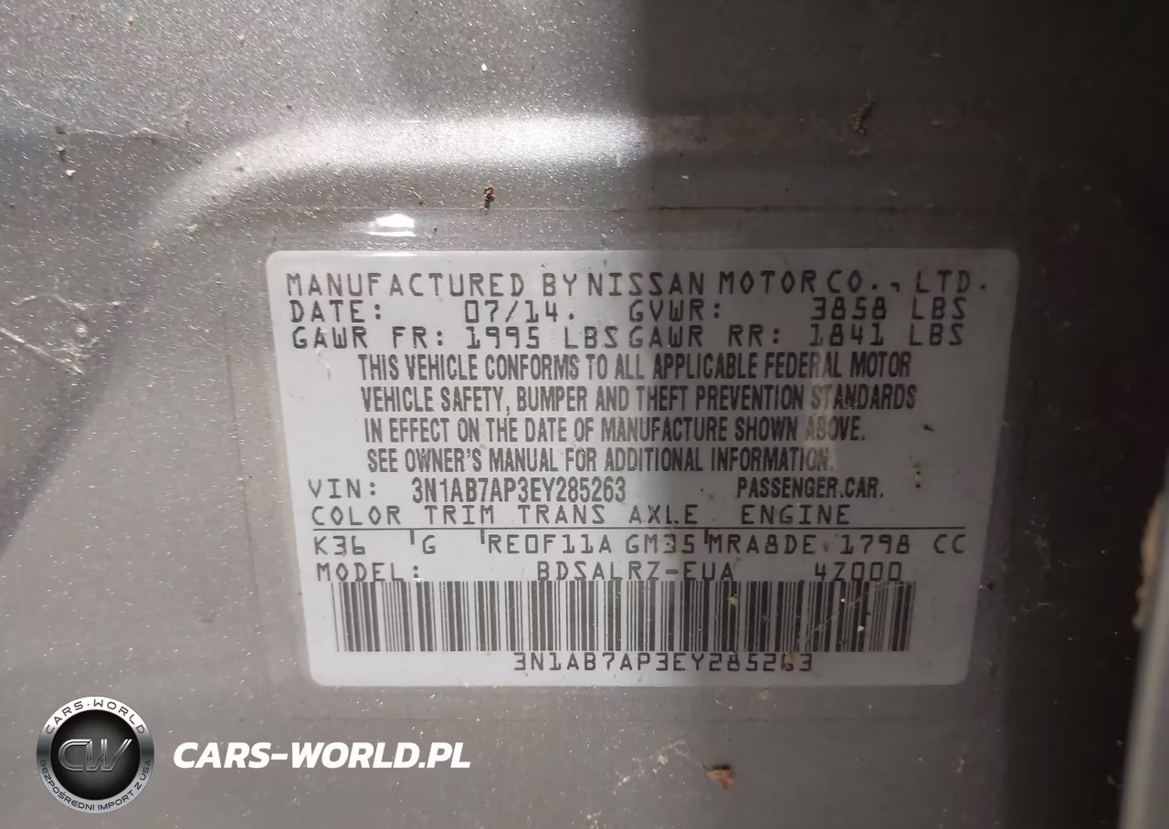 2014 Nissan Sentra Sr VIN:3N1AB7AP3EY285263 - 9