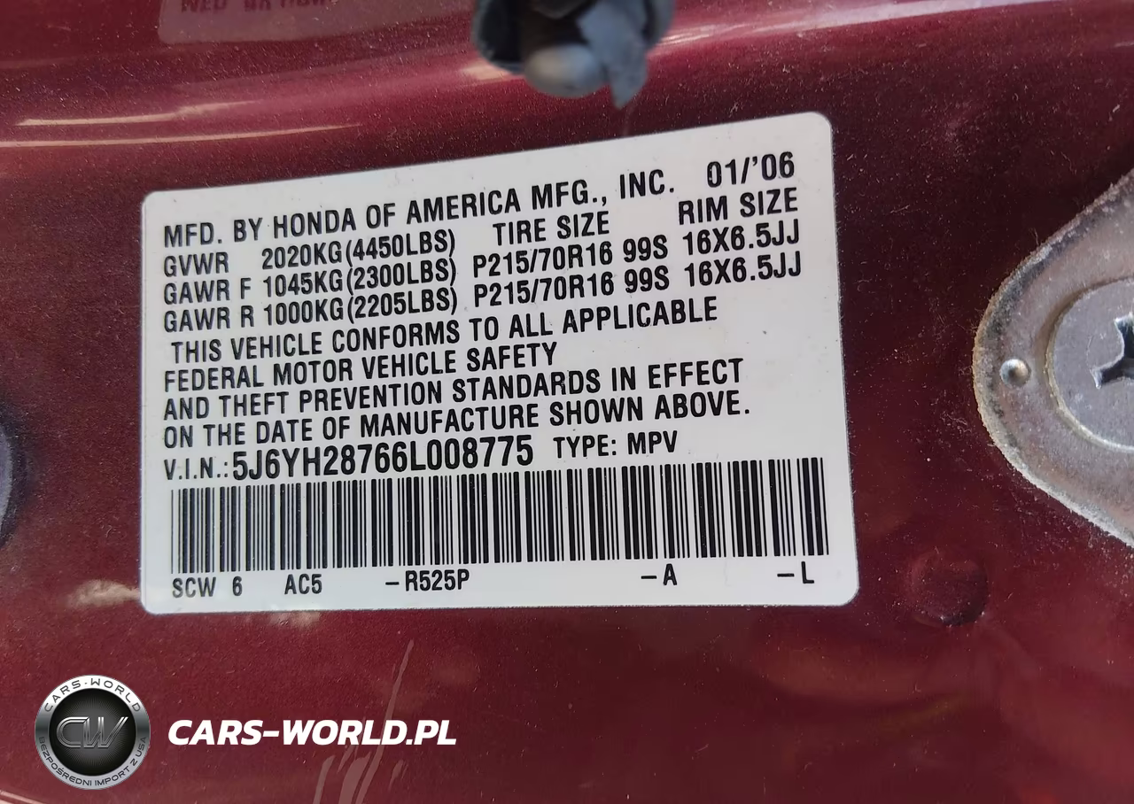 2006 Honda Element Ex-P VIN:5J6YH28766L008775 - 9