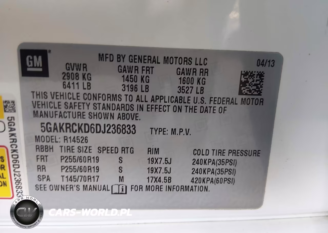 2013 Buick Enclave Leather VIN:5GAKRCKD6DJ236833 - 9