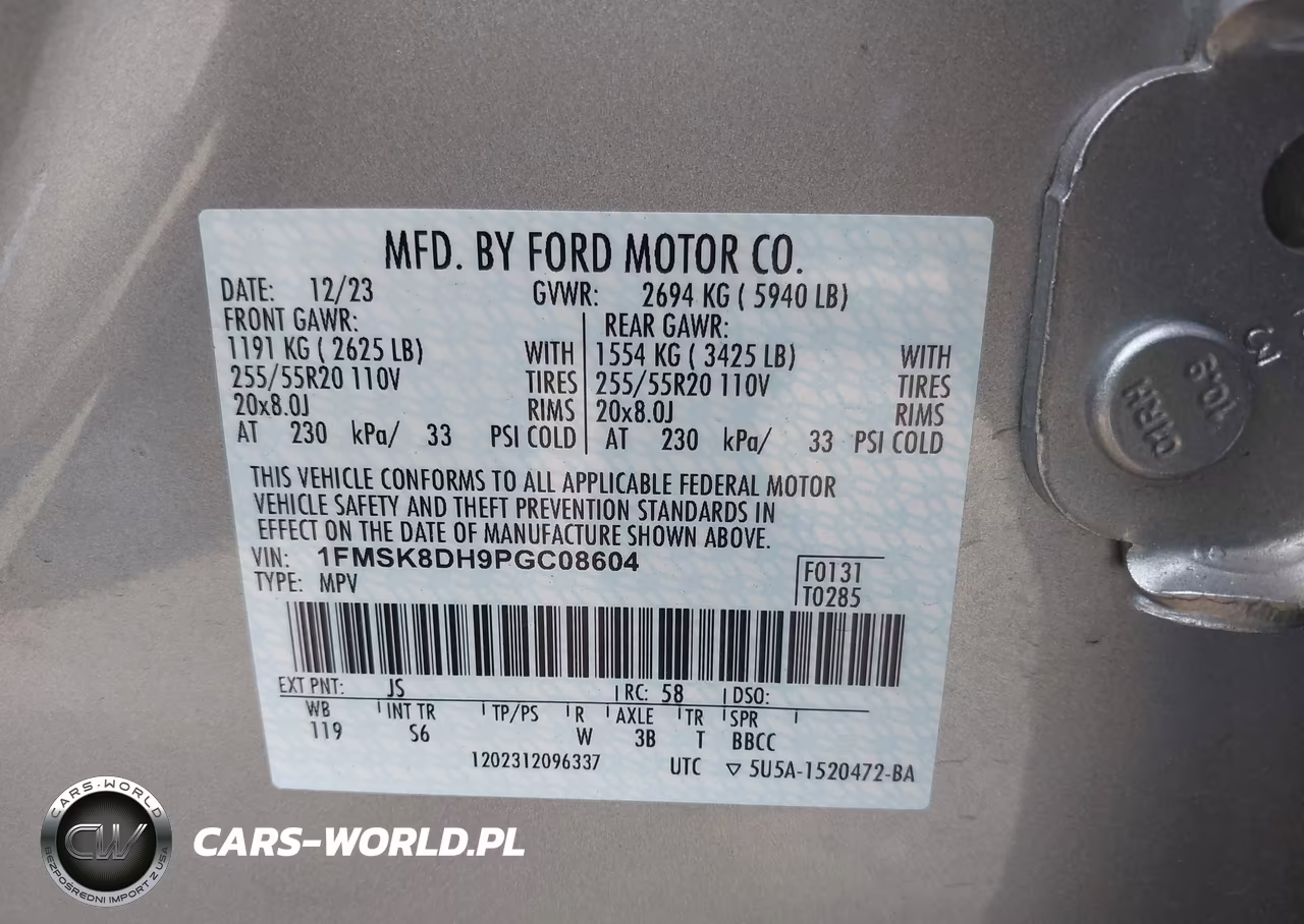2023 Ford Explorer Xlt VIN:1FMSK8DH9PGC08604 - 9