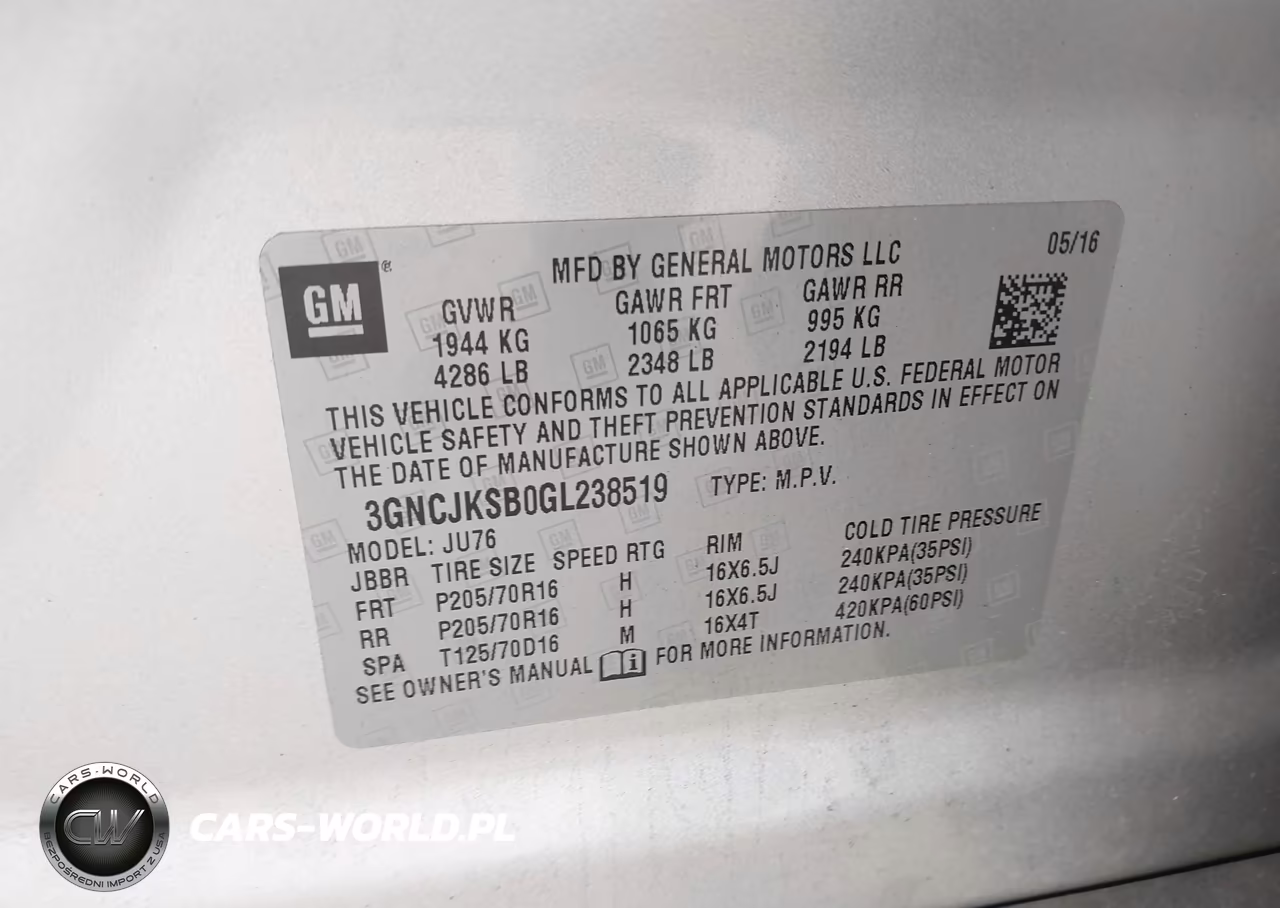 2016 Chevrolet Trax 1Ls VIN:3GNCJKSB0GL238519 - 9