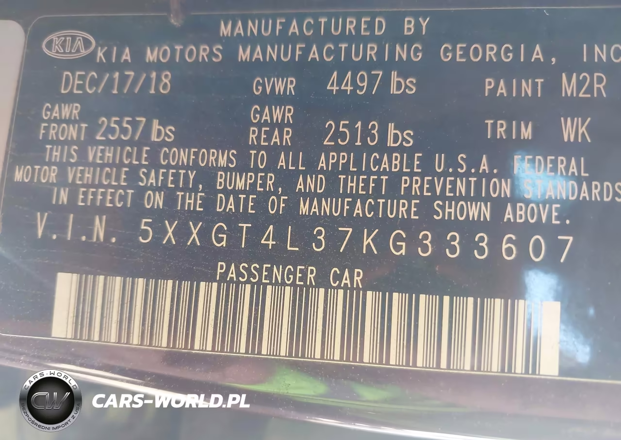 2019 Kia Optima Lx VIN:5XXGT4L37KG333607 - 9