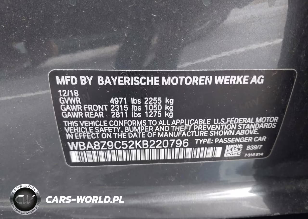 2019 BMW 330I Gran Turismo xDrive VIN:WBA8Z9C52KB220796 - 9
