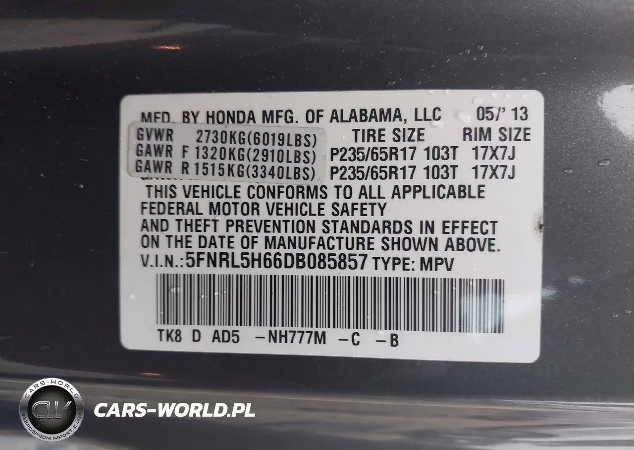 2013 Honda Odyssey Ex-L VIN:5FNRL5H66DB085857 - 9