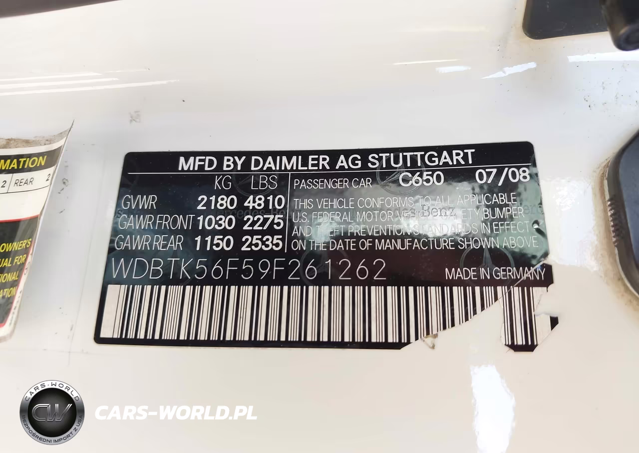2009 Mercedes-Benz Clk 350 VIN:WDBTK56F59F261262 - 9