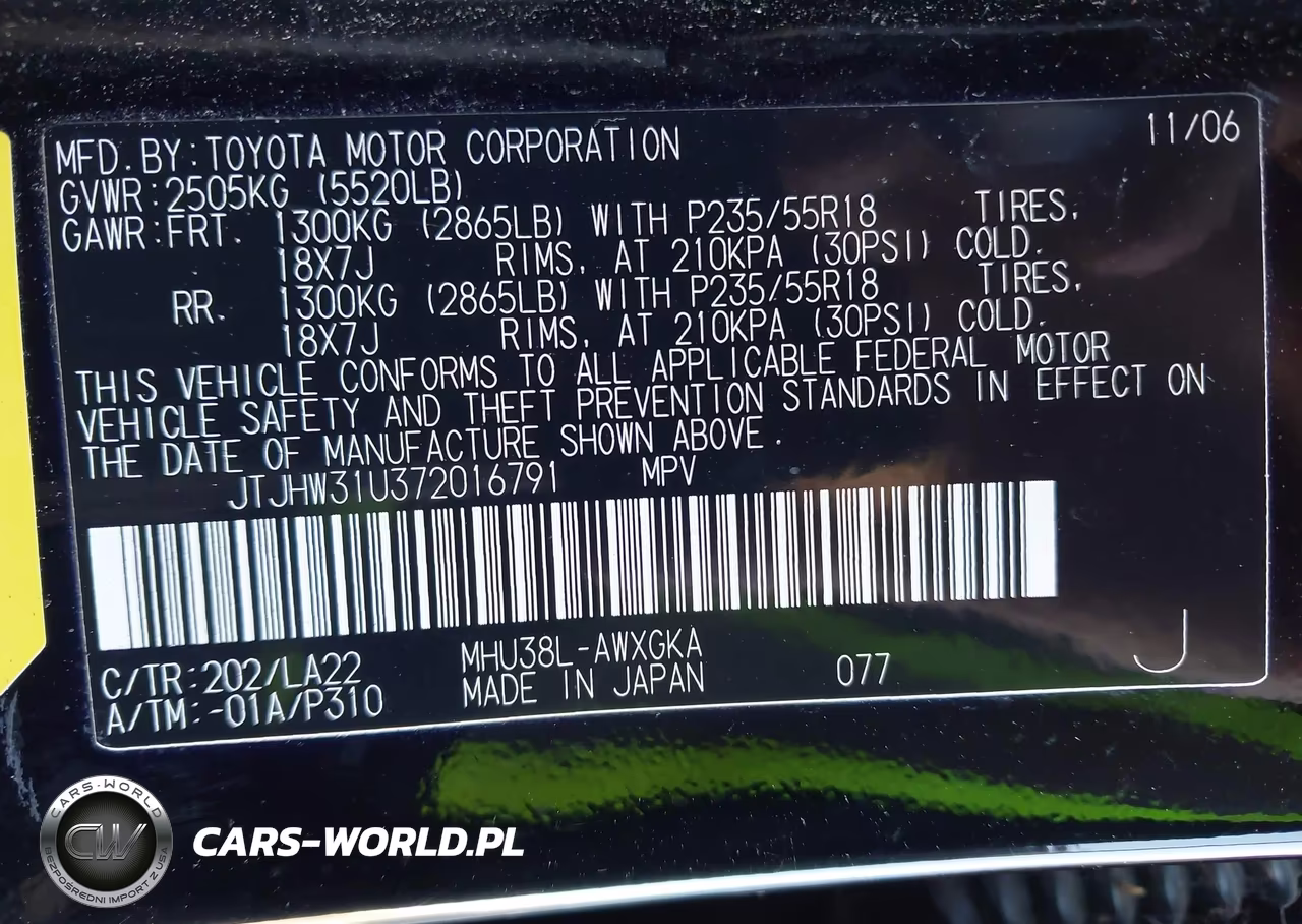 2007 Lexus Rx 400H VIN:JTJHW31U372016791 - 9