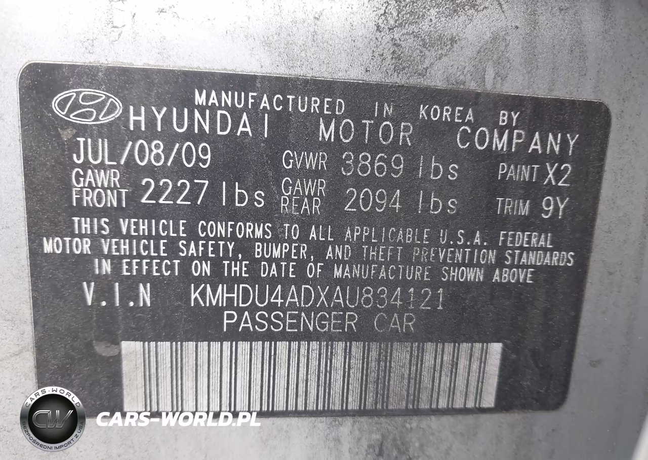 2010 Hyundai Elantra Se VIN:KMHDU4ADXAU834121 - 9