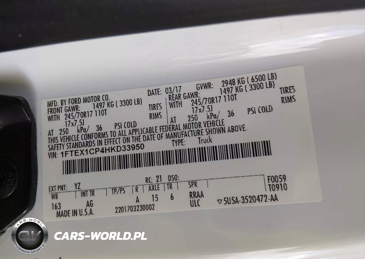 2017 Ford F-150 Xl VIN:1FTEX1CP4HKD33950 - 9