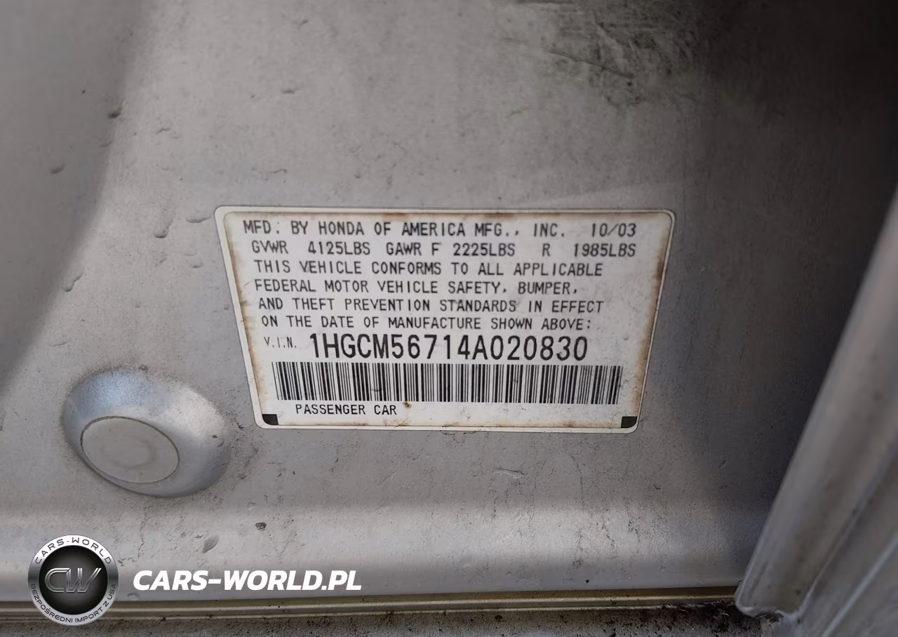 2004 Honda Accord 2.4 Ex VIN:1HGCM56714A020830 - 9