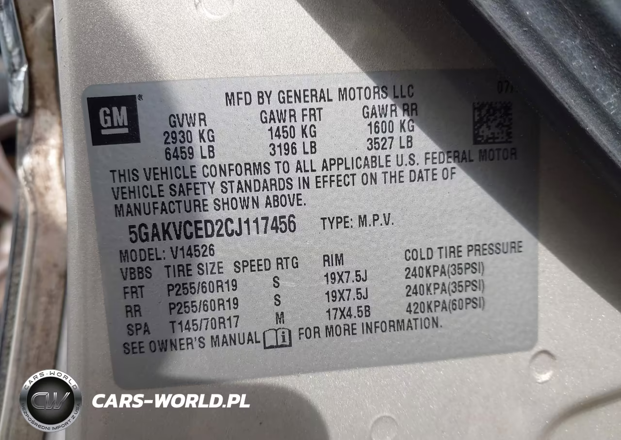 2012 Buick Enclave Leather VIN:5GAKVCED2CJ117456 - 9