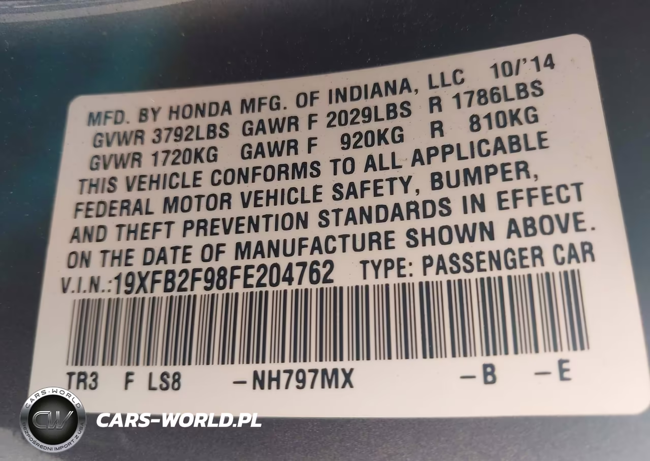 2015 Honda Civic Ex-L VIN:19XFB2F98FE204762 - 9