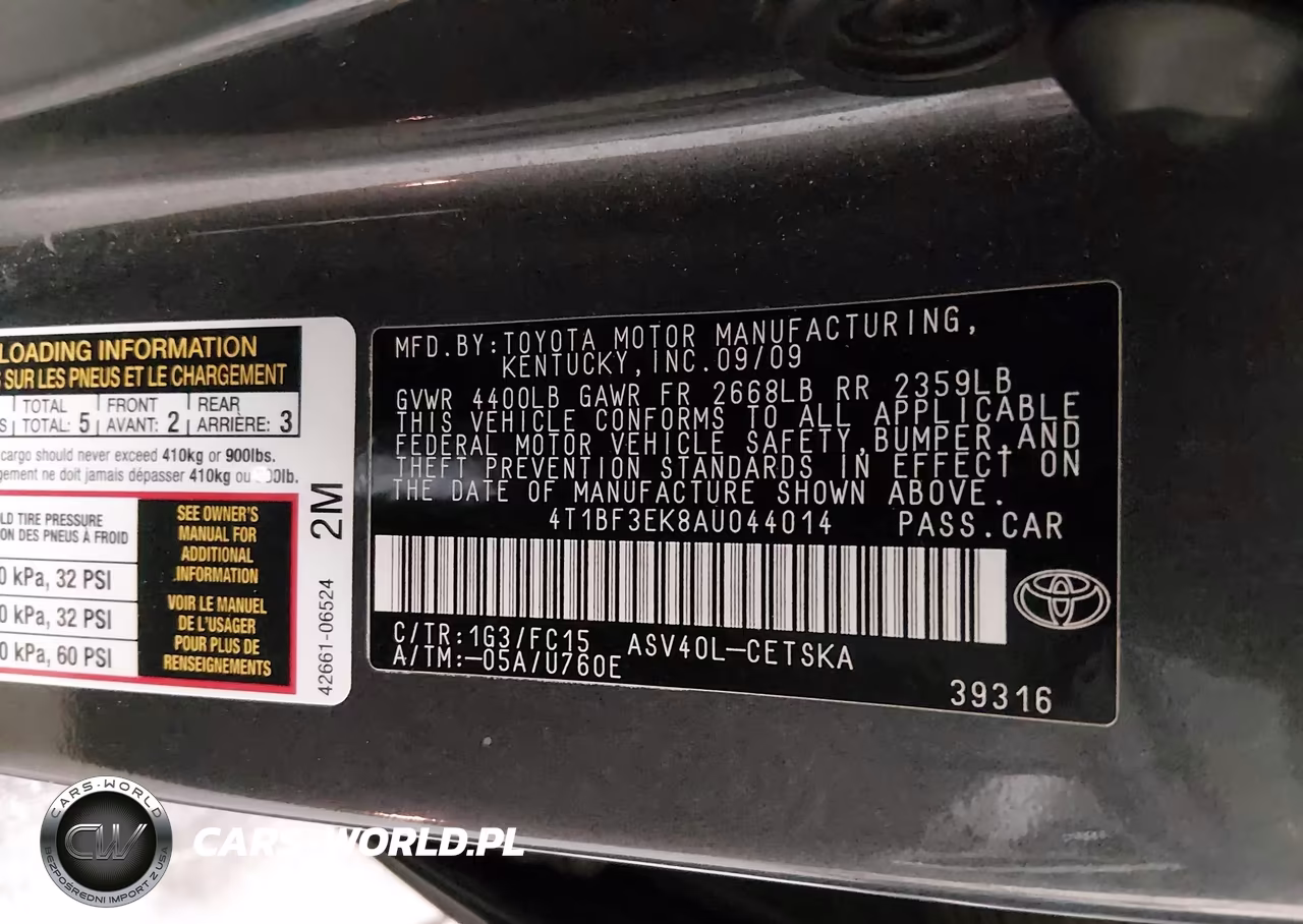 2010 Toyota Camry Se VIN:4T1BF3EK8AU044014 - 9