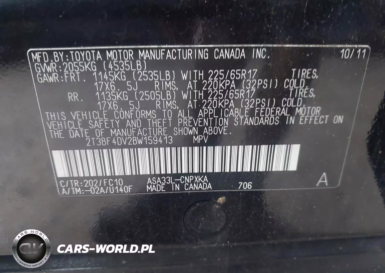 2011 Toyota Rav4 VIN:2T3BF4DV2BW159413 - 9