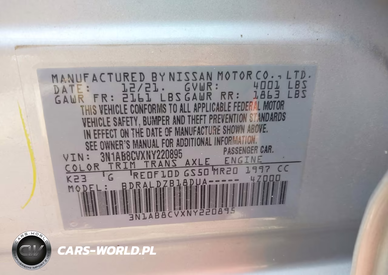 2022 Nissan Sentra Sv Xtronic Cvt VIN:3N1AB8CVXNY220895 - 9