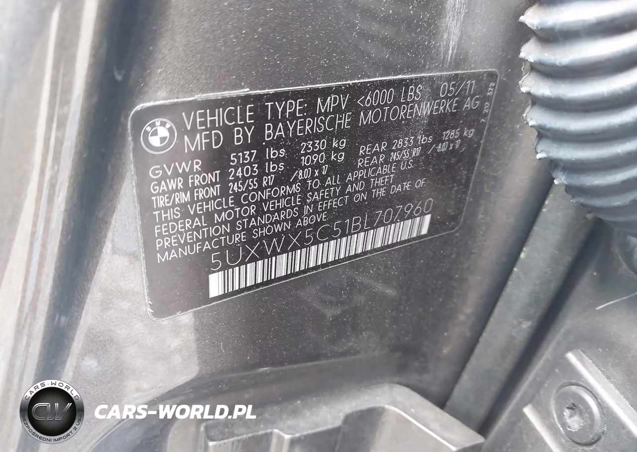 2011 BMW X3 xDrive28I VIN:5UXWX5C51BL707960 - 9