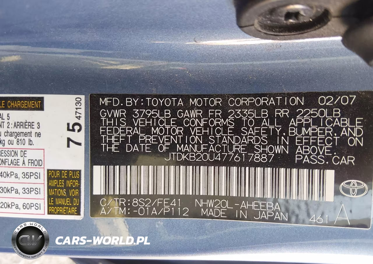 2007 Toyota Prius VIN:JTDKB20U477617887 - 9
