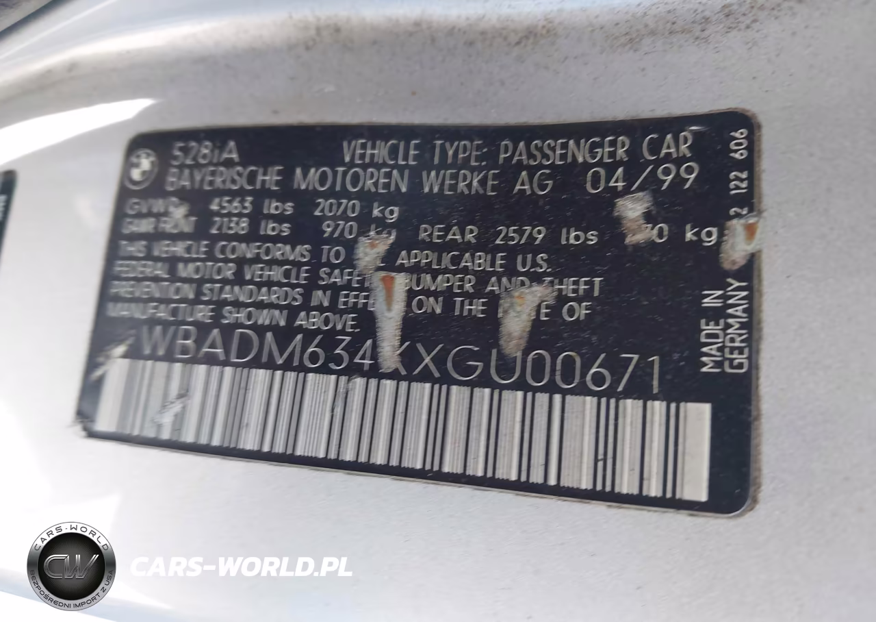 1999 BMW 528Ia VIN:WBADM634XXGU00671 - 9