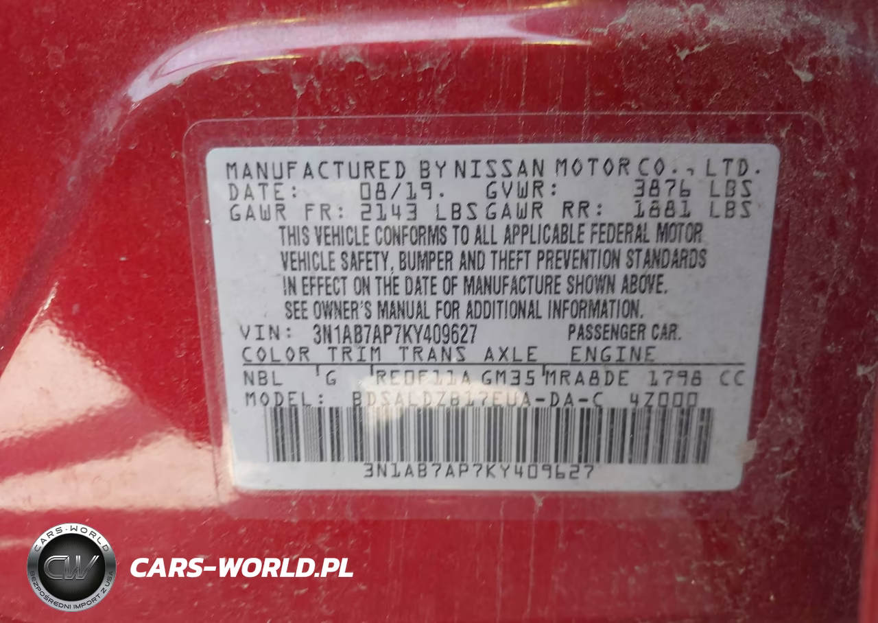 2019 Nissan Sentra Sv VIN:3N1AB7AP7KY409627 - 9