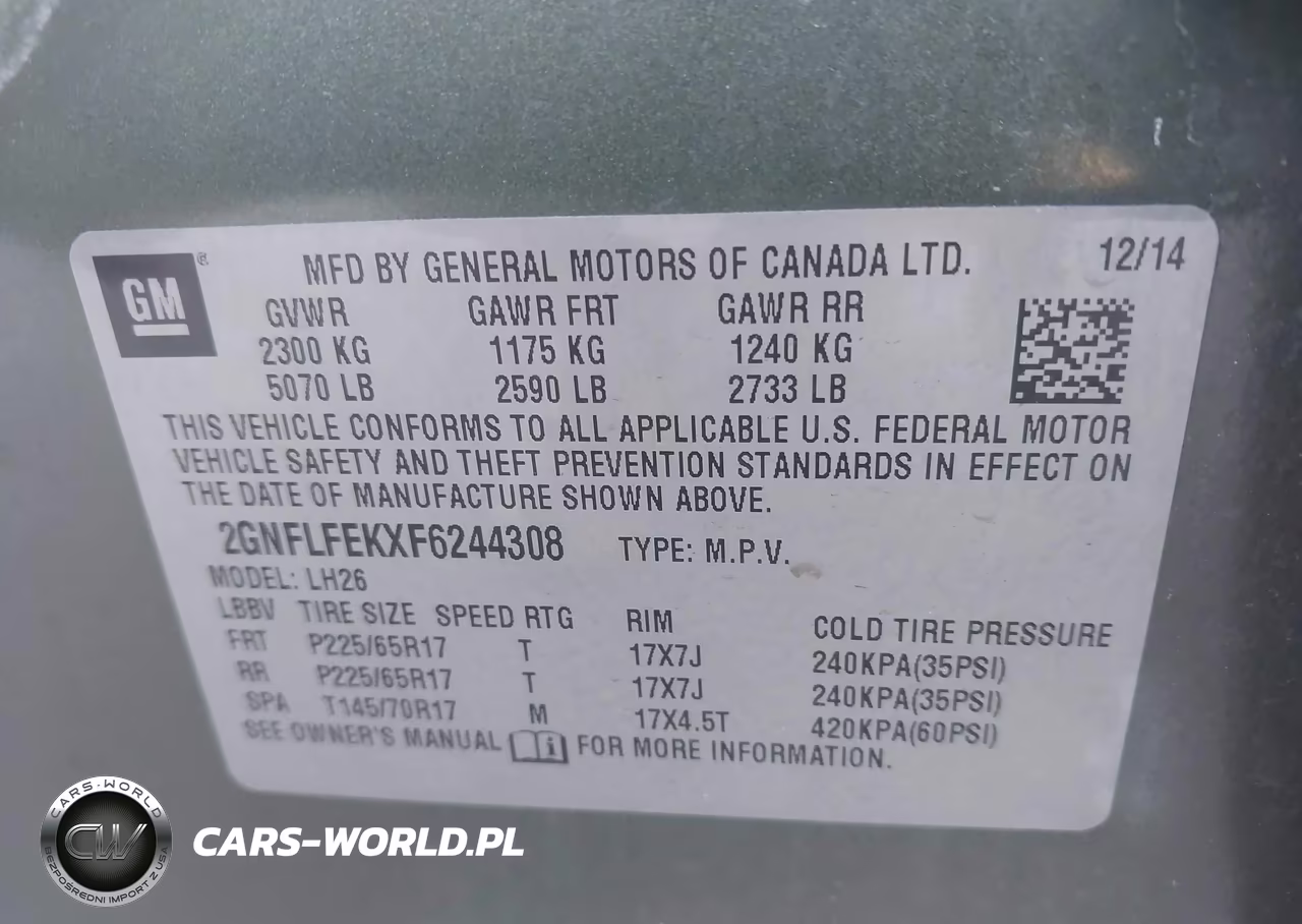 2015 Chevrolet Equinox 1Lt VIN:2GNFLFEKXF6244308 - 9