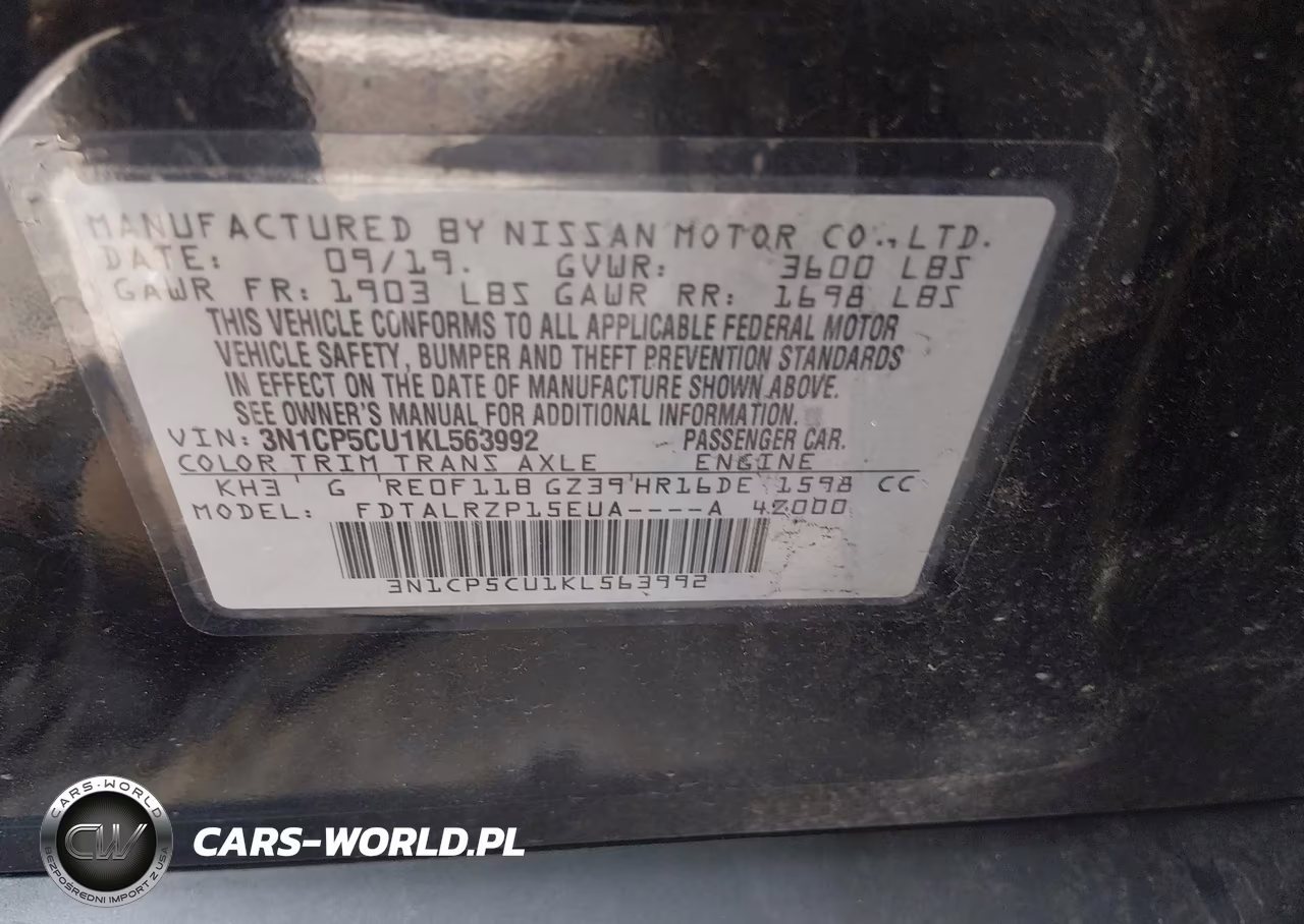 2019 Nissan Kicks S VIN:3N1CP5CU1KL563992 - 9