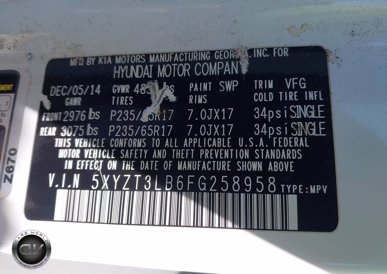 2015 Hyundai Santa Fe Sport 2.4L VIN:5XYZT3LB6FG258958 - 9