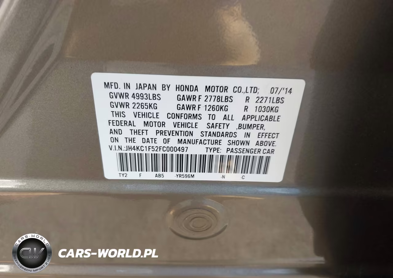 2015 Acura Rlx VIN:JH4KC1F52FC000497 - 9