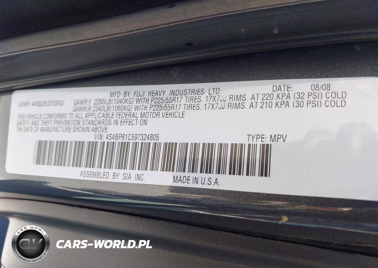 2009 Subaru Outback 2.5I VIN:4S4BP61C597324805 - 9