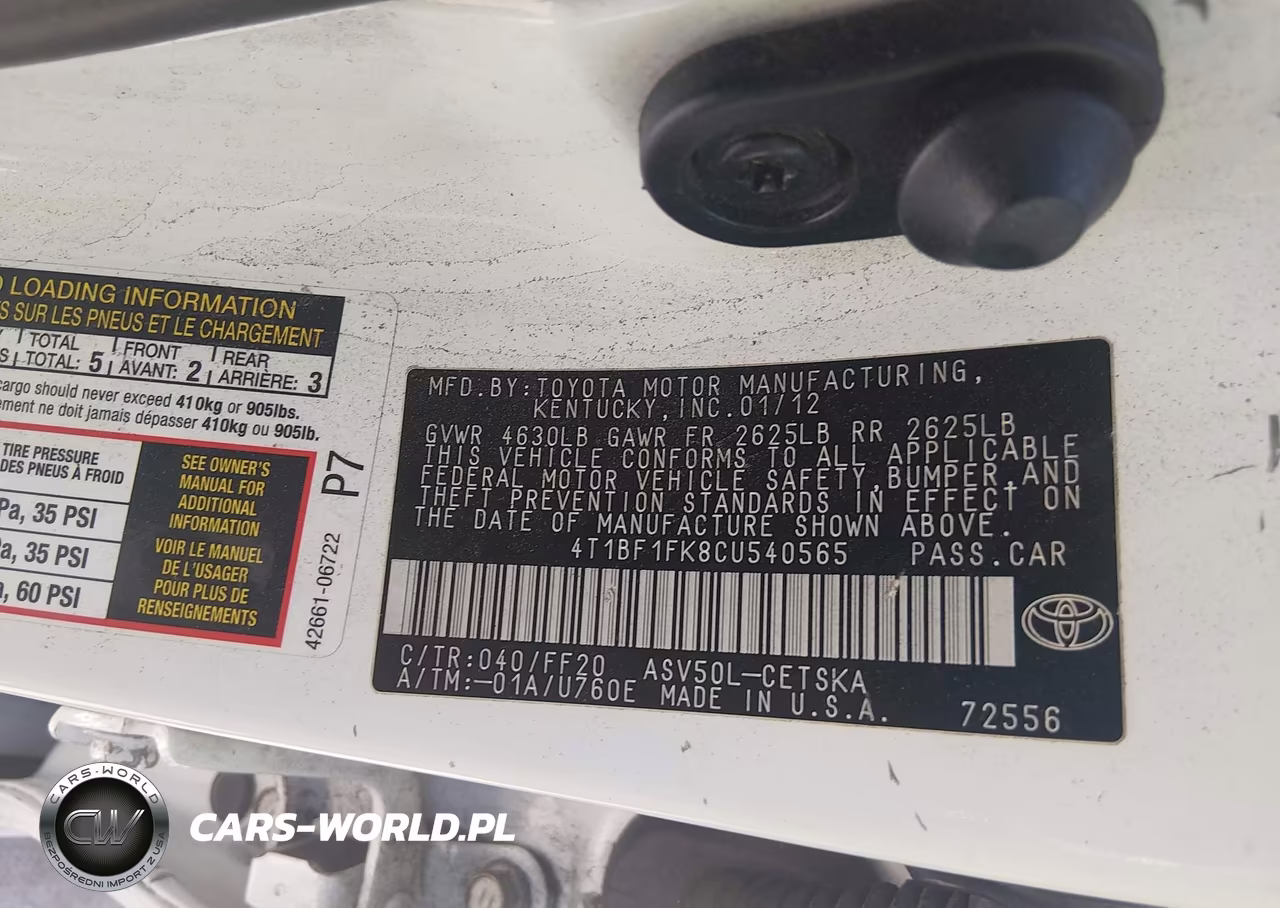 2012 Toyota Camry Se VIN:4T1BF1FK8CU540565 - 9