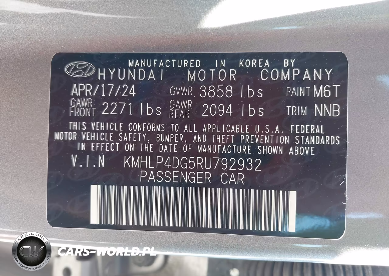 2024 Hyundai Elantra Limited VIN:KMHLP4DG5RU792932 - 9