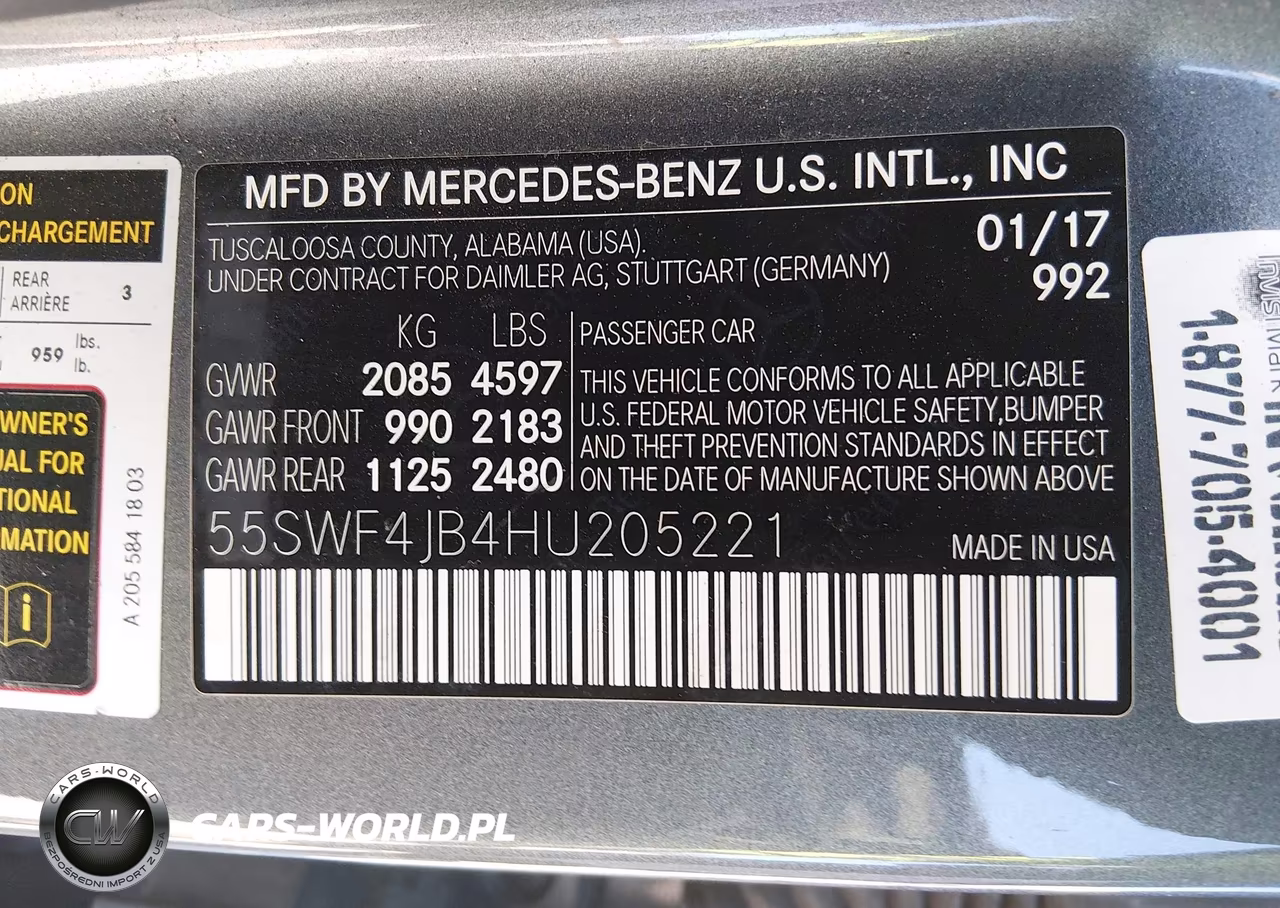 2017 Mercedes-Benz C 300 VIN:55SWF4JB4HU205221 - 9
