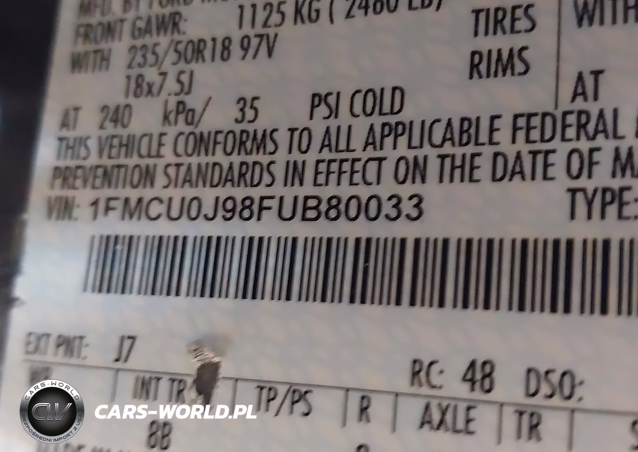 2015 Ford Escape Titanium VIN:1FMCU0J98FUB80033 - 9