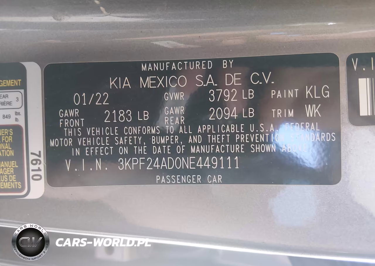 2022 Kia Forte Lxs VIN:3KPF24AD0NE449111 - 9
