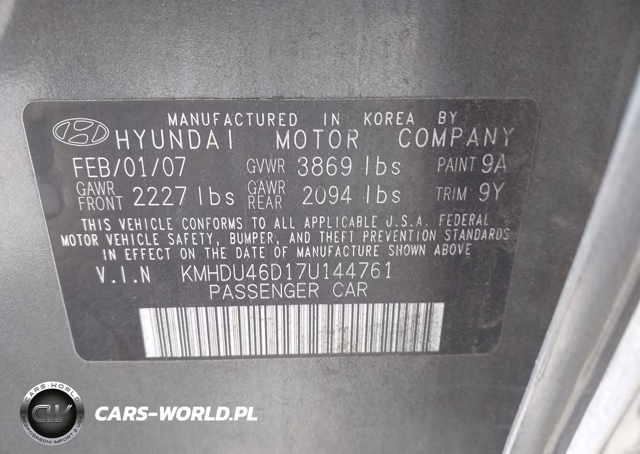 2007 Hyundai Elantra Gls-Limited-Se VIN:KMHDU46D17U144761 - 9