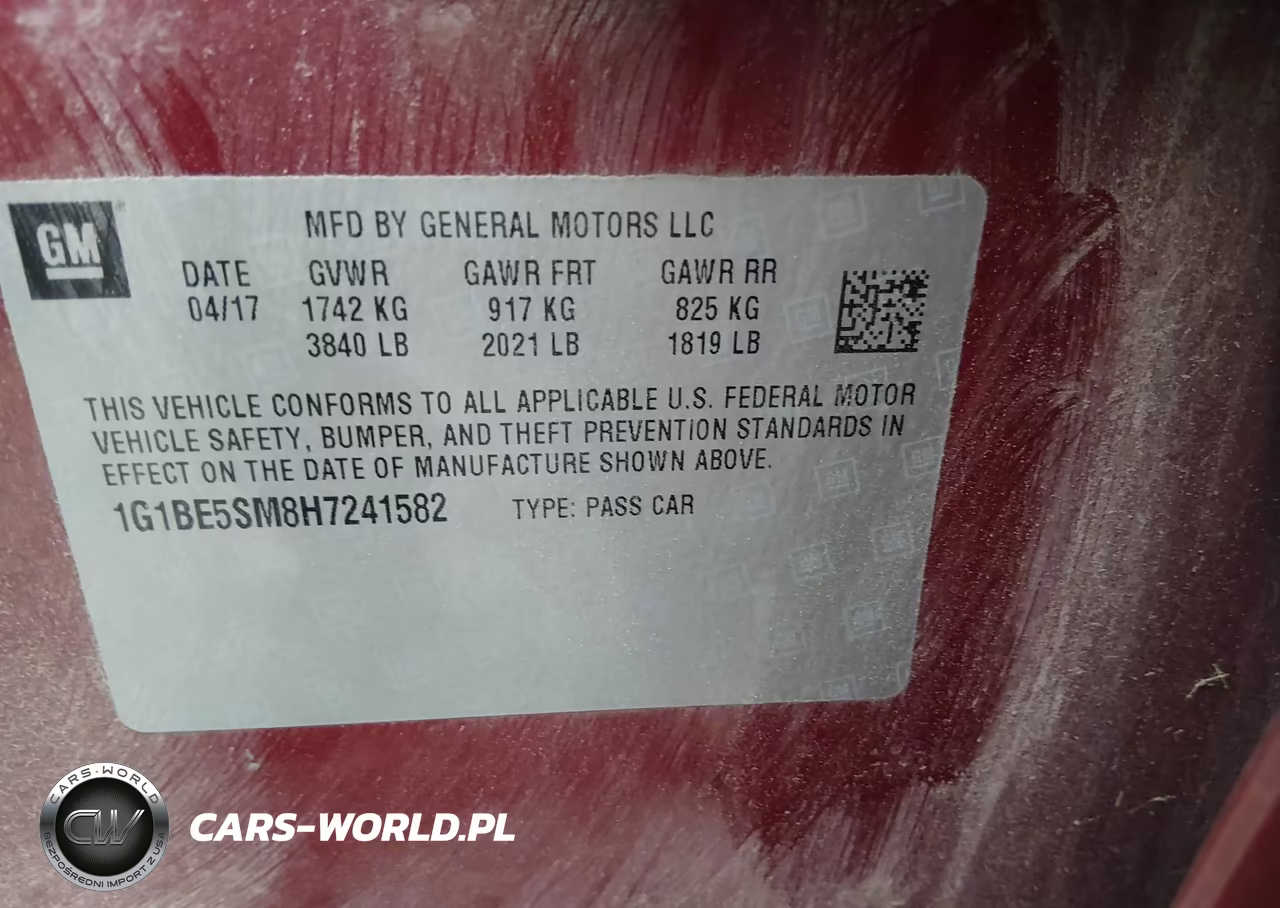 2017 Chevrolet Cruze Lt Auto VIN:1G1BE5SM8H7241582 - 9