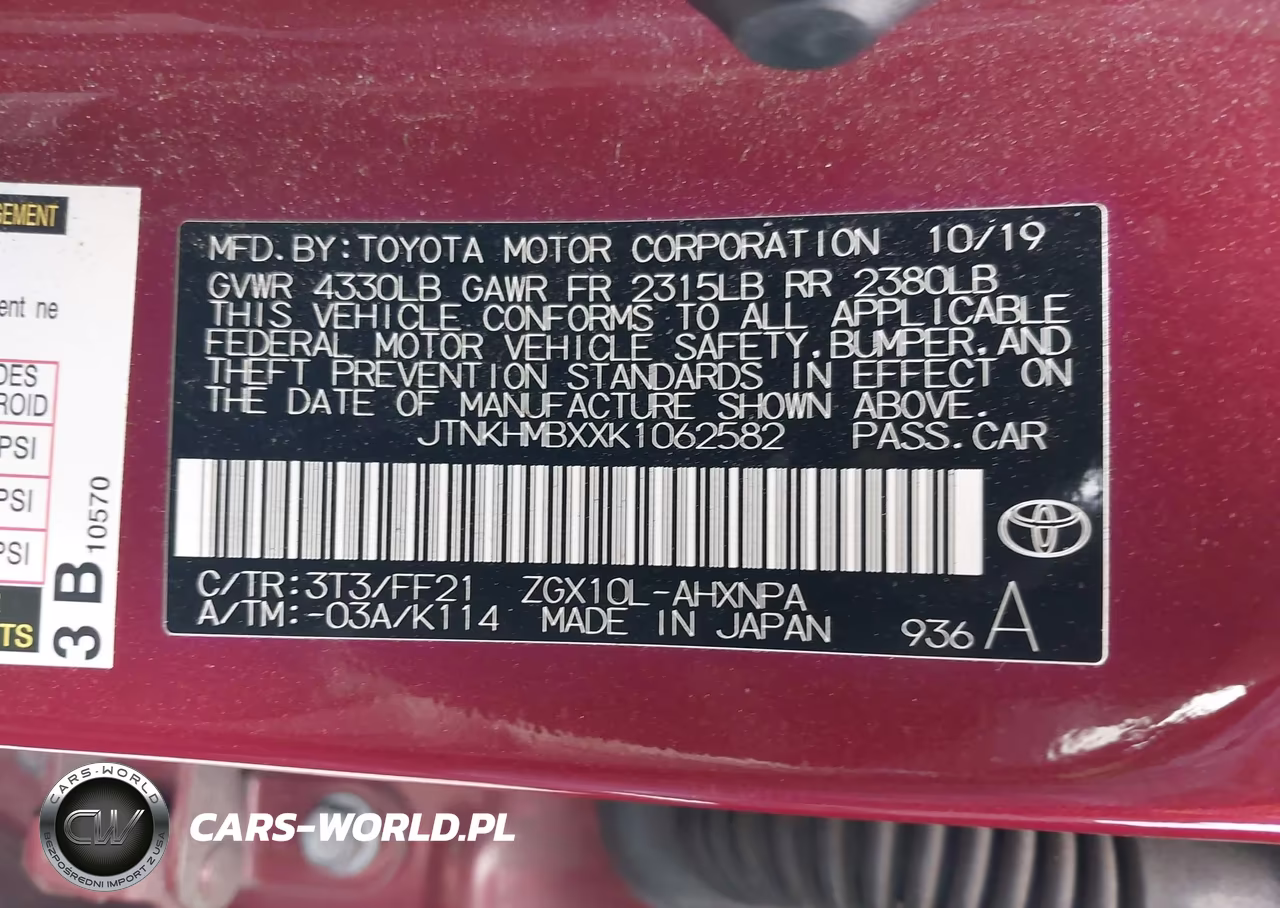 2019 Toyota C-Hr Xle VIN:JTNKHMBXXK1062582 - 9