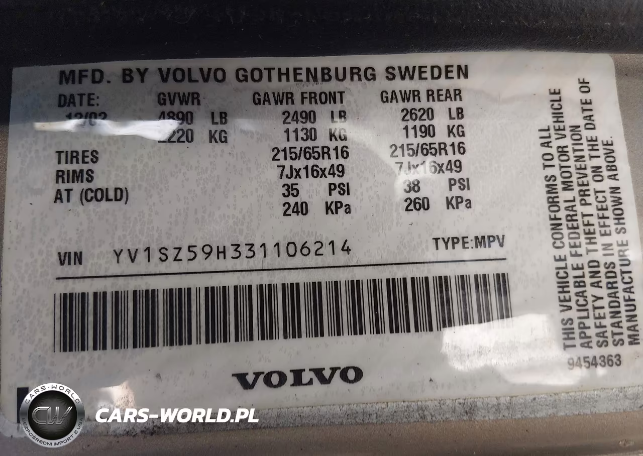 2003 Volvo Xc70 2.5T VIN:YV1SZ59H331106214 - 9