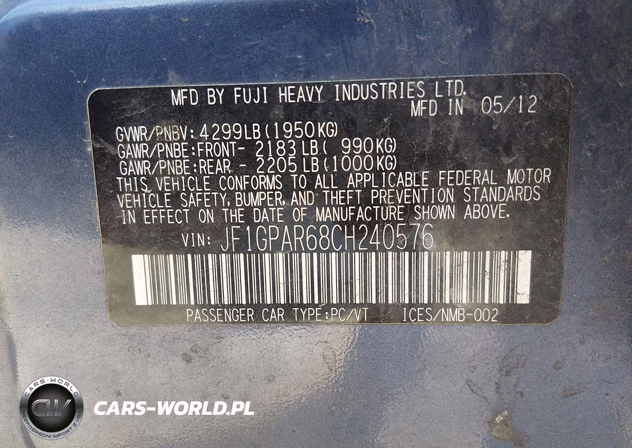 2012 Subaru Impreza 2.0I Sport Limited VIN:JF1GPAR68CH240576 - 9