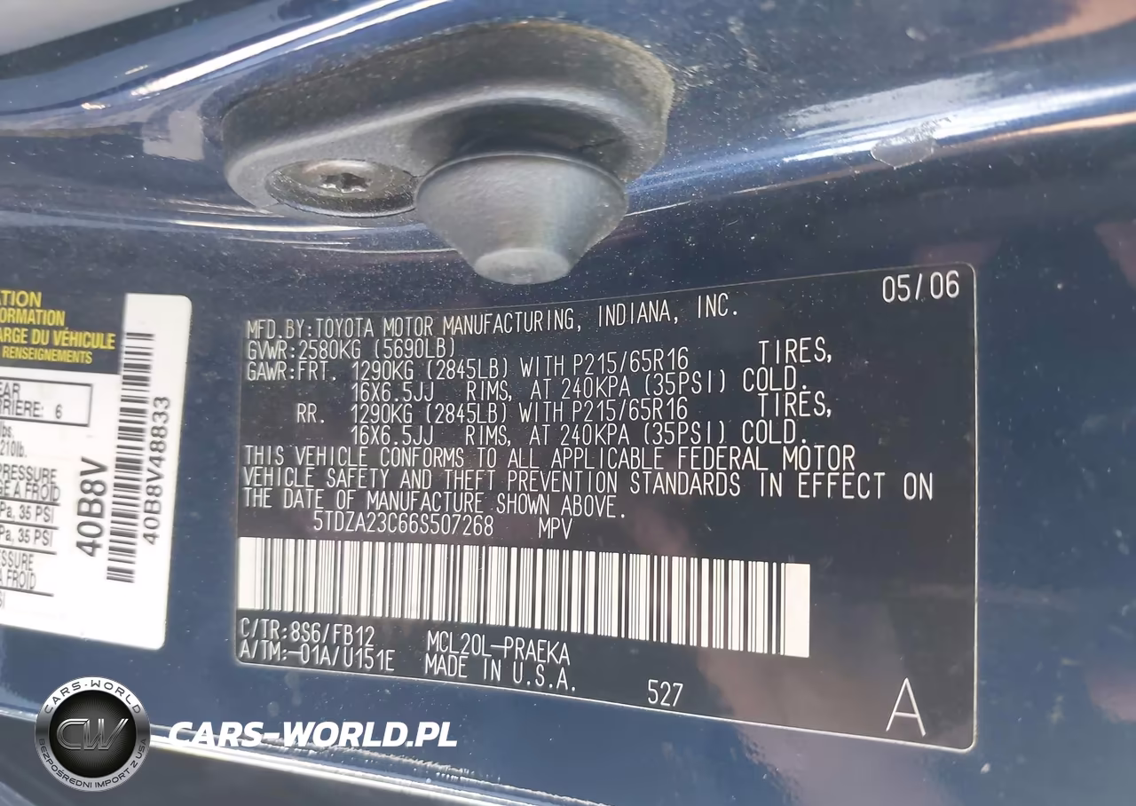 2006 Toyota Sienna Ce VIN:5TDZA23C66S507268 - 9