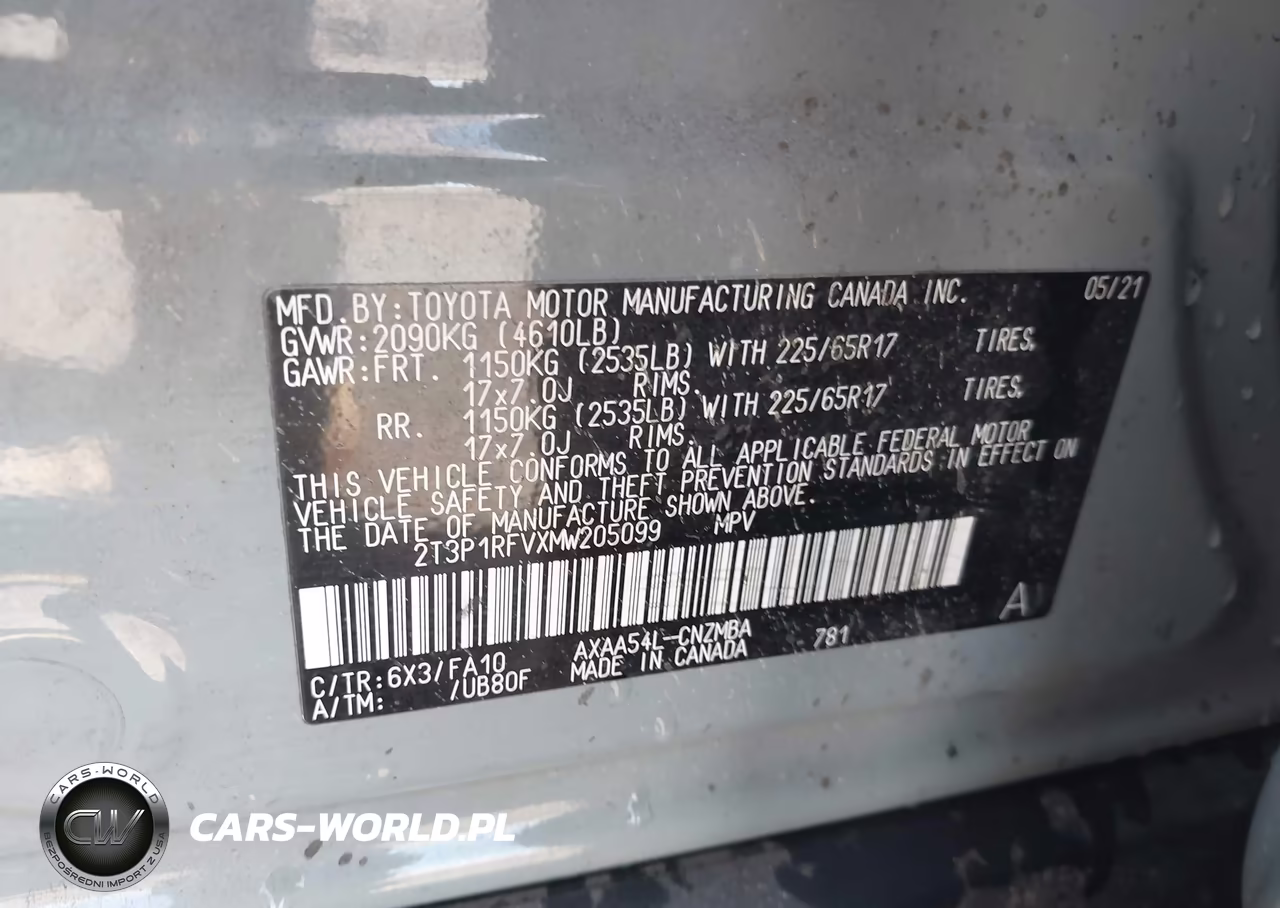 2021 Toyota Rav4 Xle VIN:2T3P1RFVXMW205099 - 9