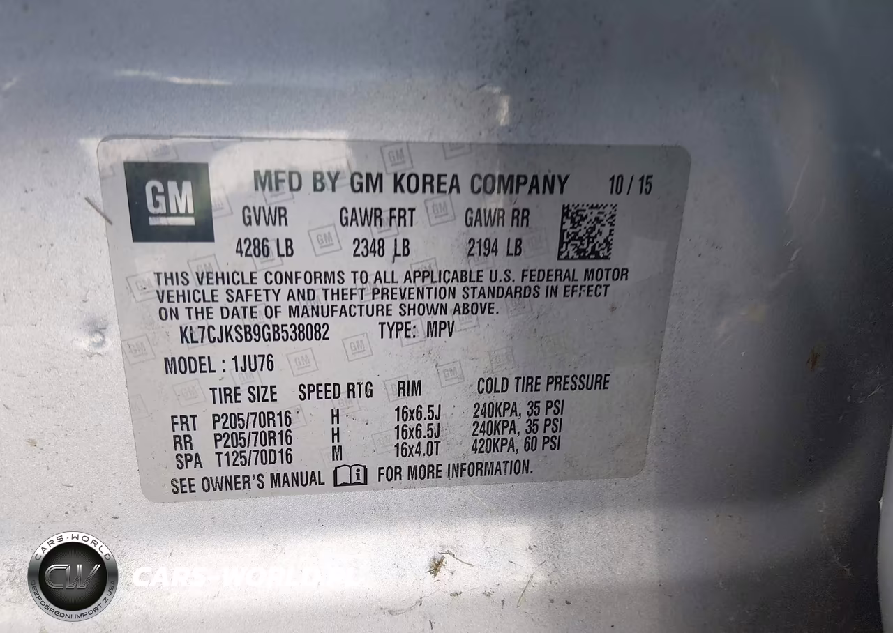 2016 Chevrolet Trax 1Ls VIN:KL7CJKSB9GB538082 - 9
